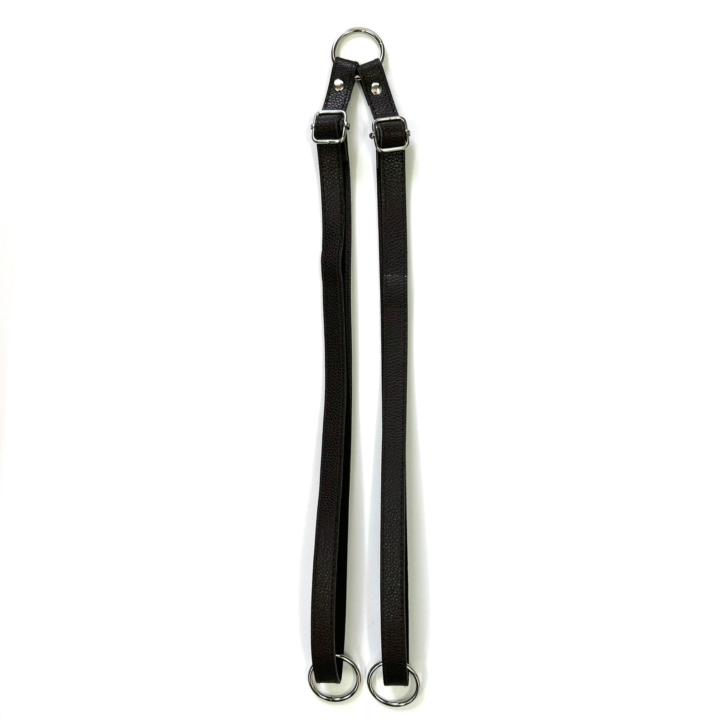 Leather belt with rings for handbags