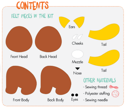 هيلو كرافتس - طقم خياطة فيلت بالز - Red Panda