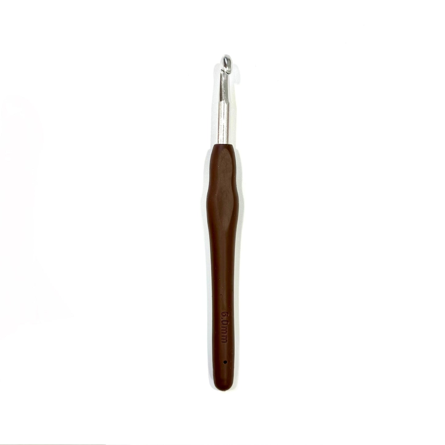 Lotus Metal crochet hook with rubber grip - 6mm (T)