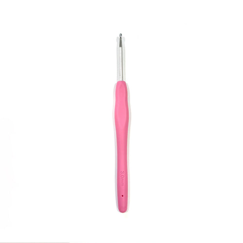 Lotus Metal crochet hook with rubber grip - 3mm (T)