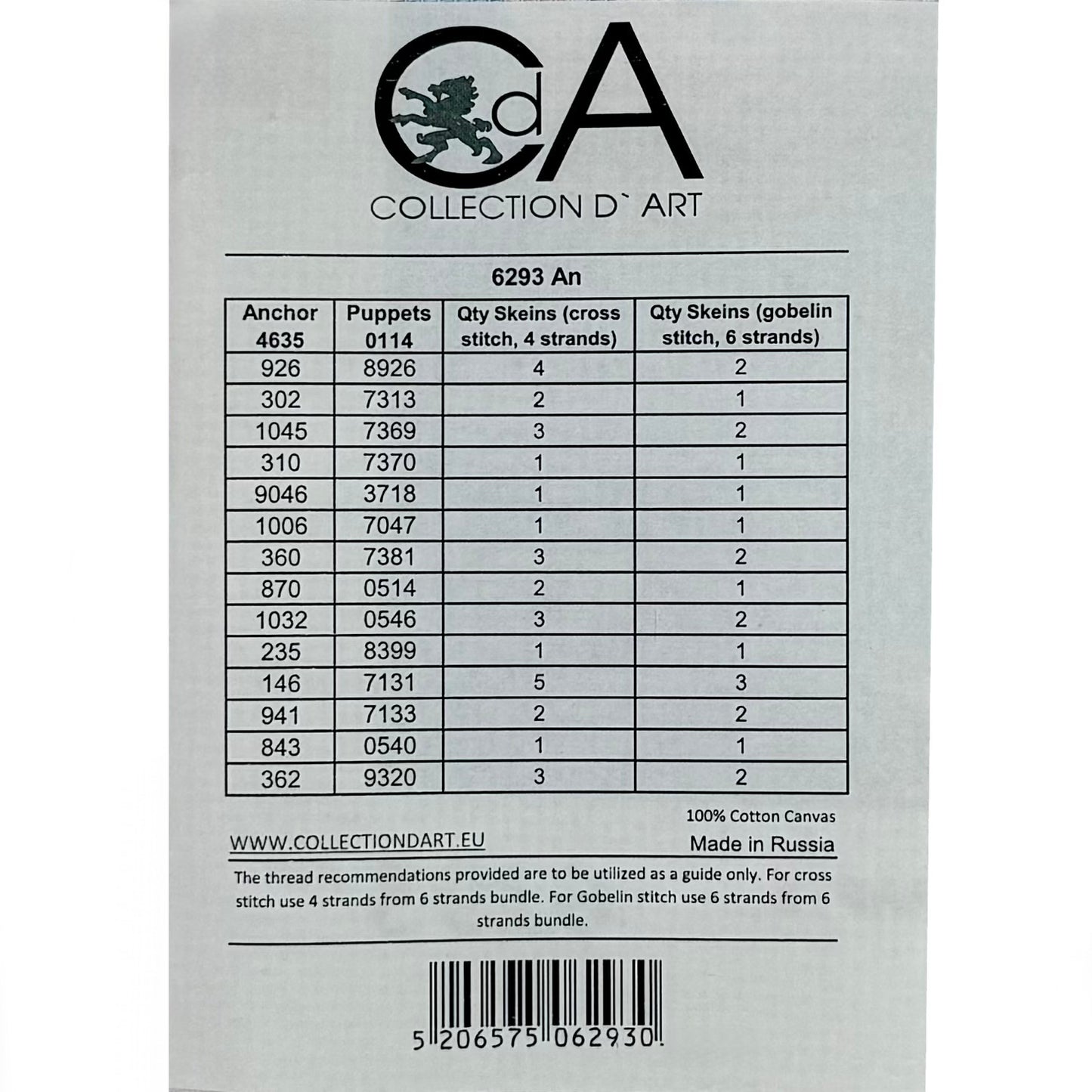 Embroidery sheet (without threads) - 22x30cm - 6293