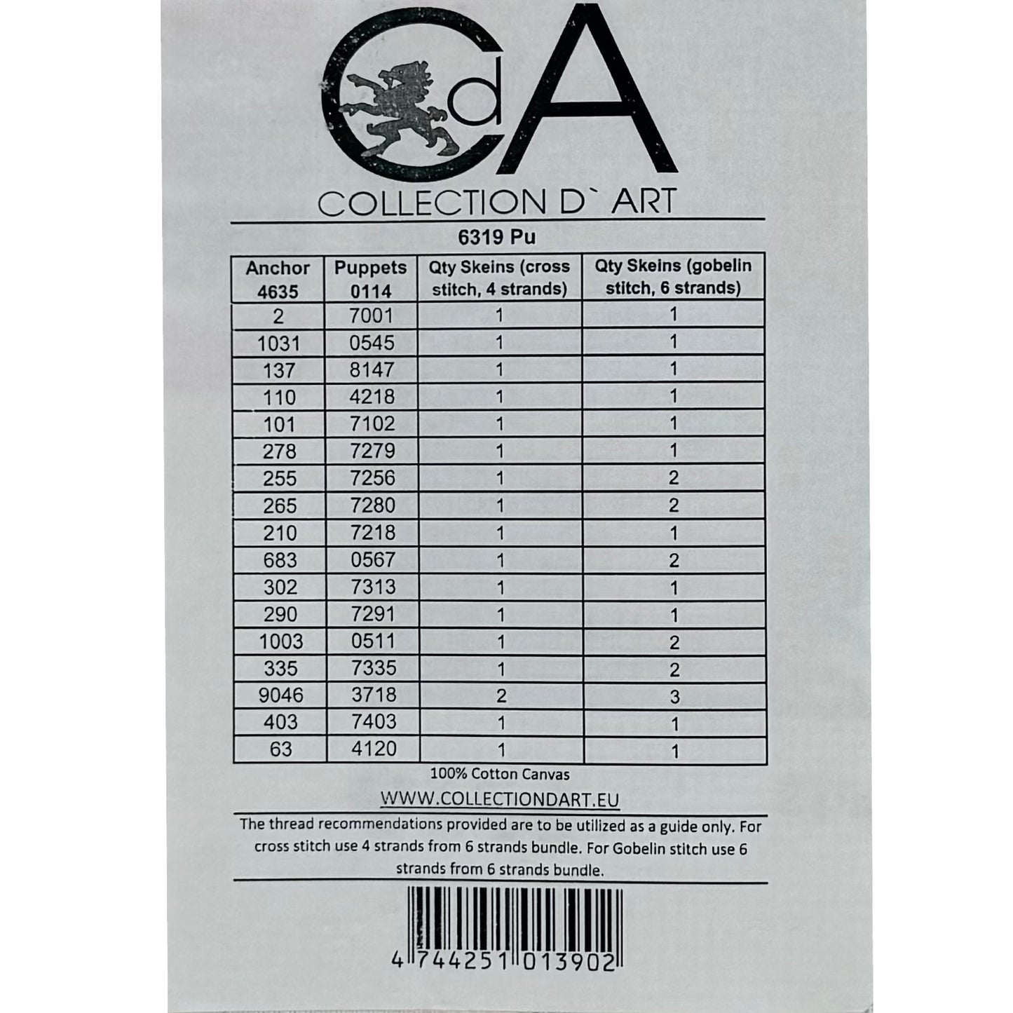 Embroidery sheet (without threads) - 22x30cm - 6319