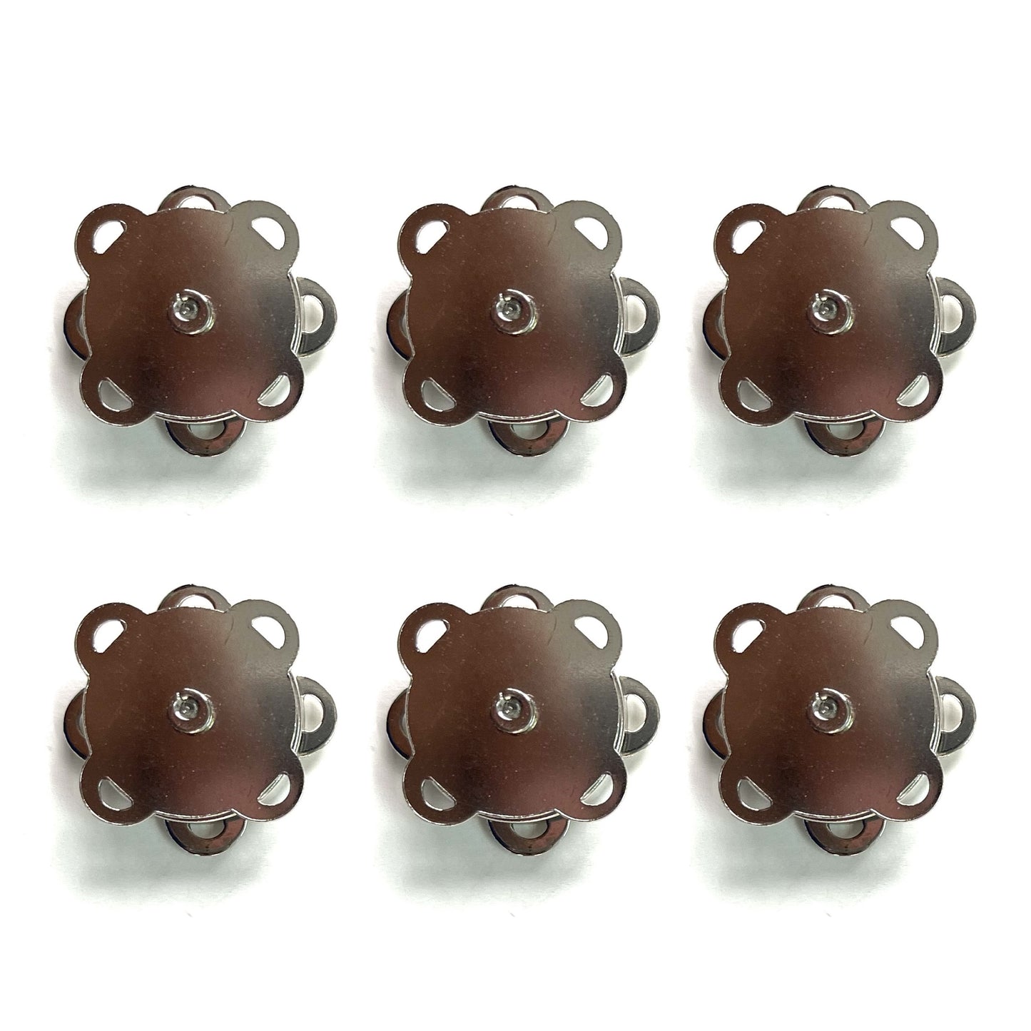 Sewing magnetic buttons - Silver, Pack of 6