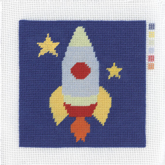 Hello Crafts - Printed Tapestry Embroidery Kit - Space Rocket