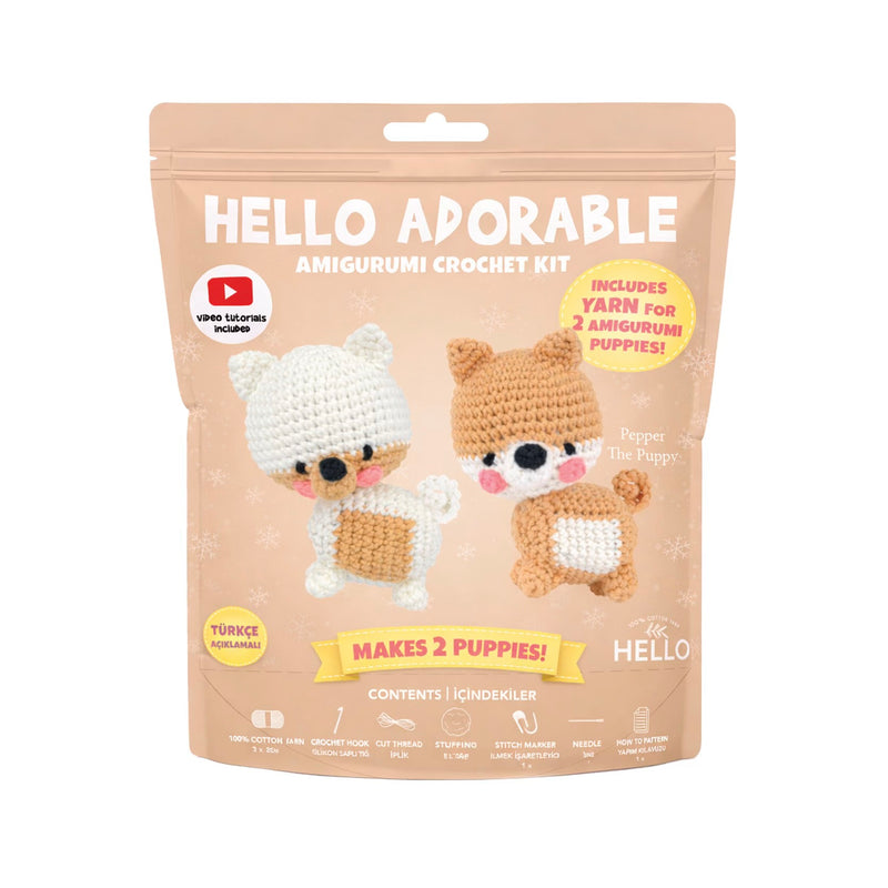 Hello Crafts - Amigurumi Crochet Kit (HC) - Pepper The Puppy