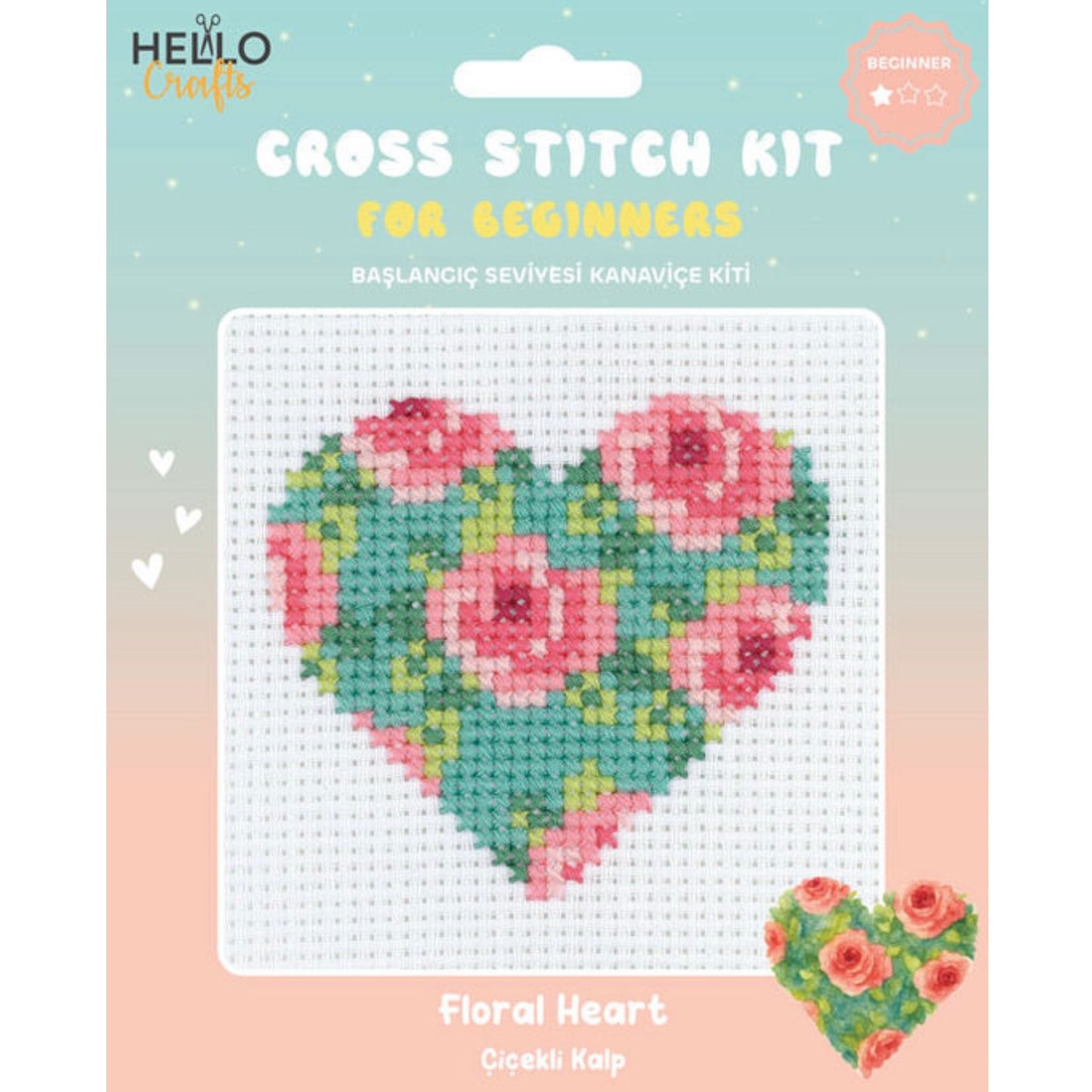 هيلو كرافتس - طقم كروس ستيتش للمبتدئين - Floral Heart