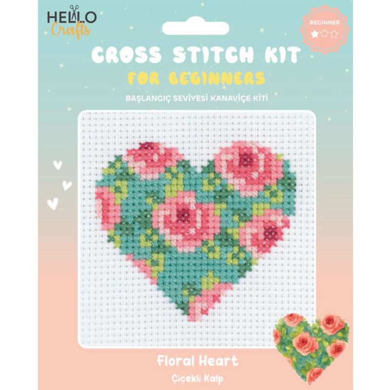 هيلو كرافتس - طقم كروس ستيتش للمبتدئين - Floral Heart