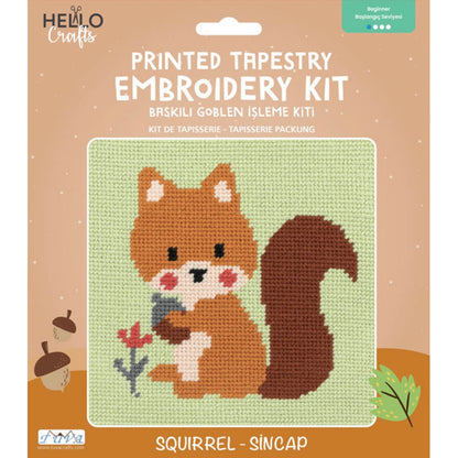 هيلو كرافتس - طقم تطريز تابستري مطبوع - Squirrel