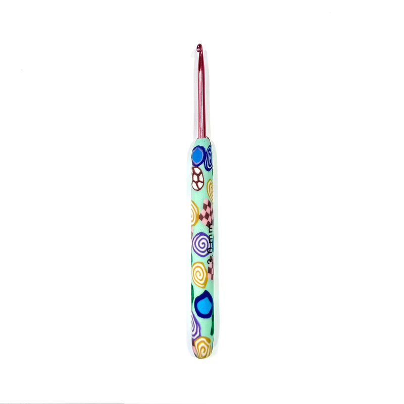 Metal crochet hook with designed silicone grip - 3mm