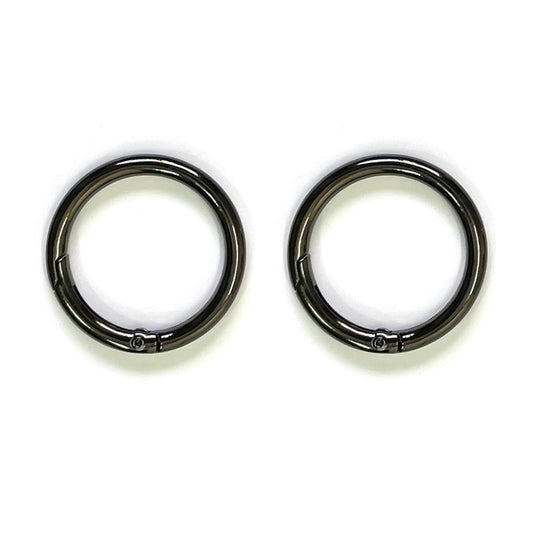 Clasps - Round - Black - 3cm, Pack of 2