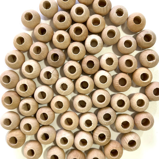 Wooden beads - 22mm, Pack of 10