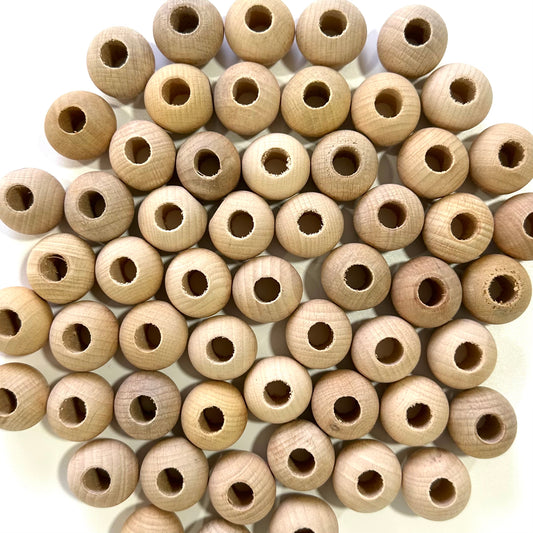 Wooden beads - 25mm, Pack of 8