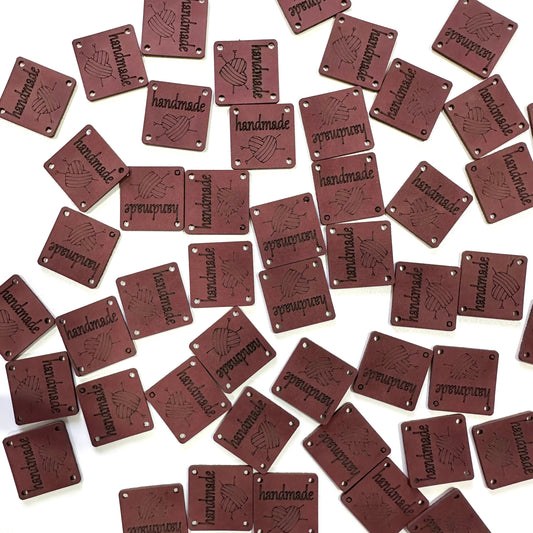 Color leather tags - Pattern 1 - Color 1, Pack of 10