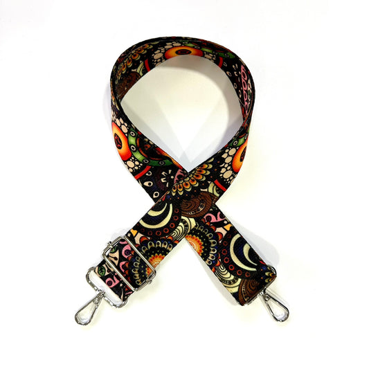 Printed polyester belt for handbags