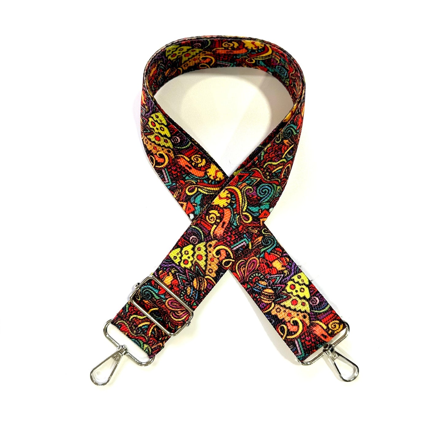 Printed polyester belt for handbags