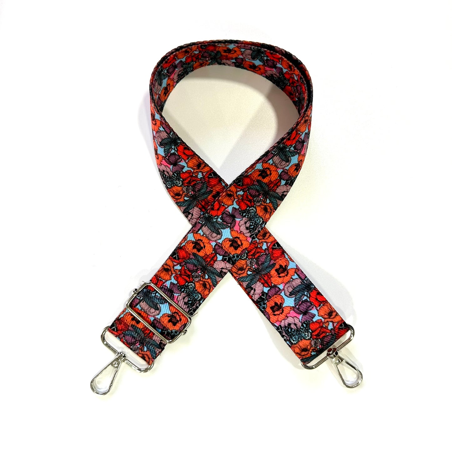 Printed polyester belt for handbags