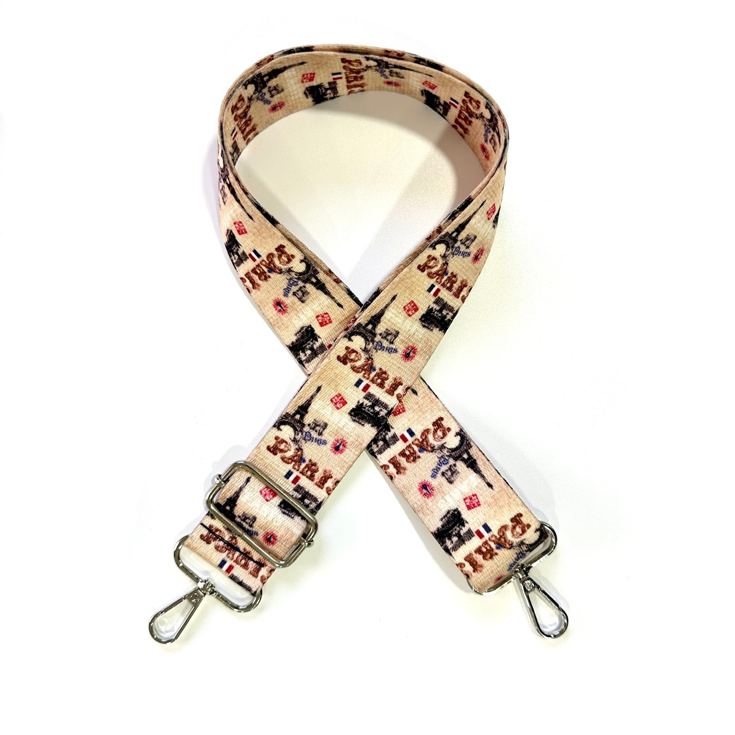 Printed polyester belt for handbags