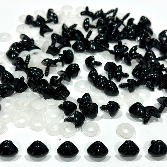 Amigurumi nose - Black - 15mm, Pack of 10