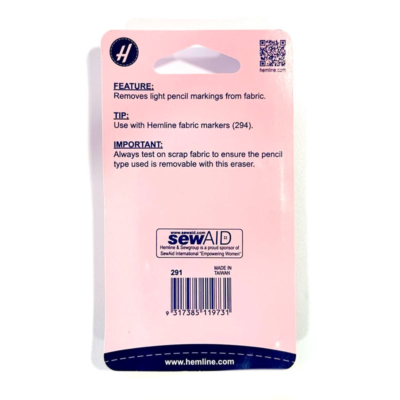 Hemline fabric eraser - no smear eraser