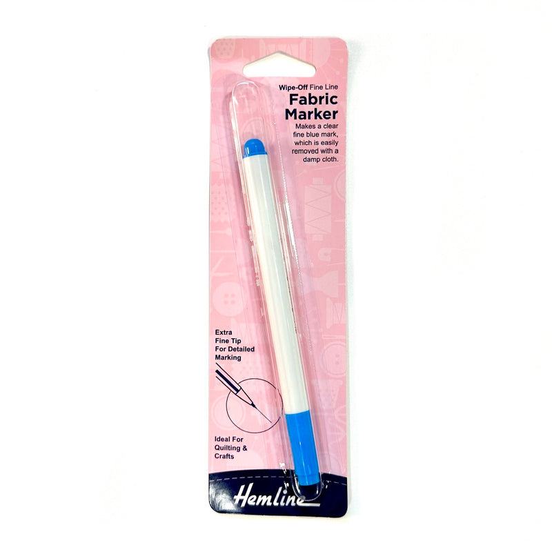 Hemline wipe-off fine line fabric marker