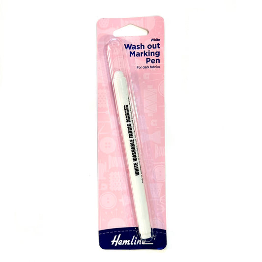 Hemline white wash out marking pen for dark fabrics