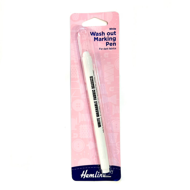 Hemline white wash out marking pen for dark fabrics