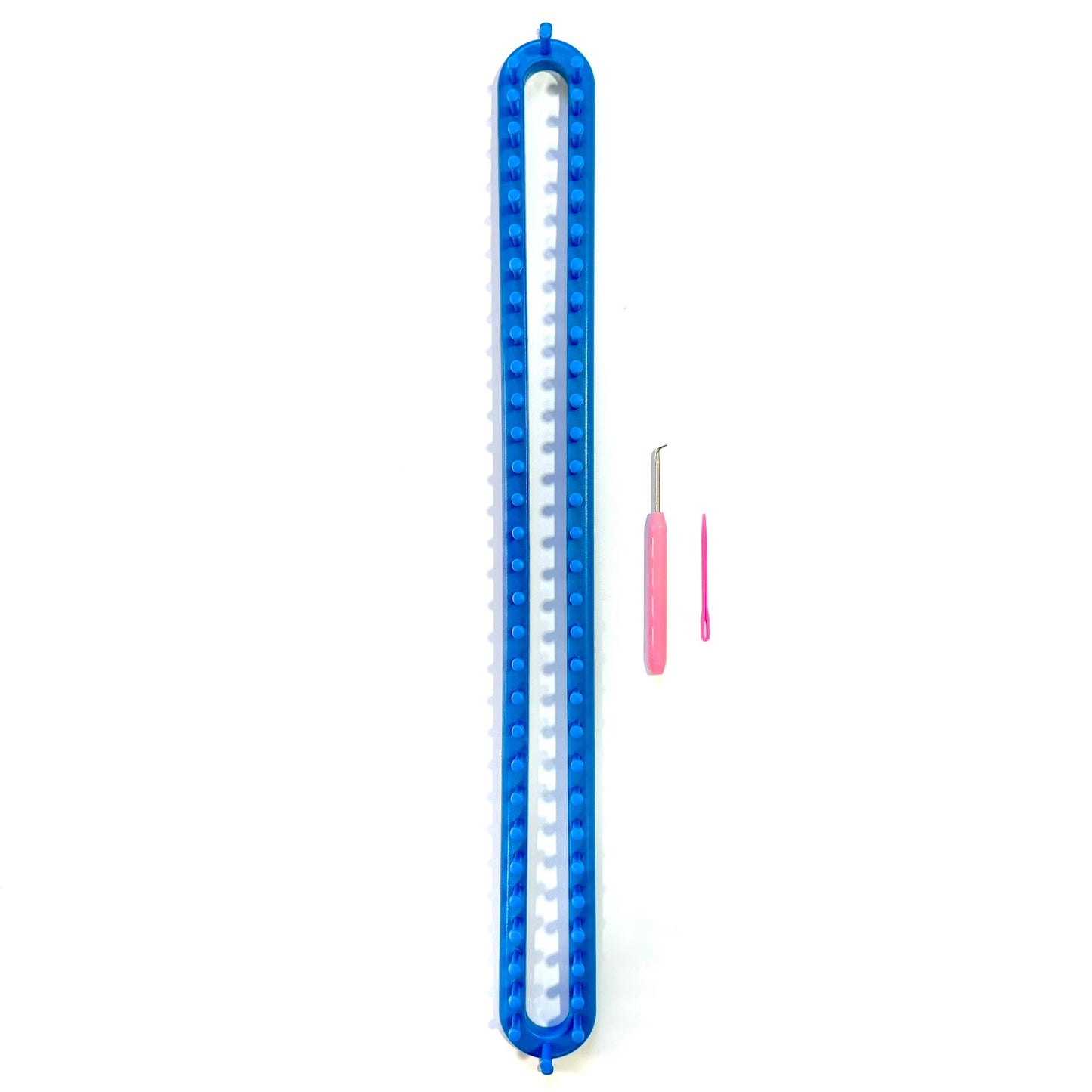 Rectangular knitting loom with 1 needle and hook - 58cm