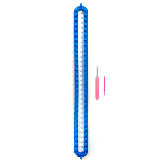 Rectangular knitting loom with 1 needle and hook - 58cm