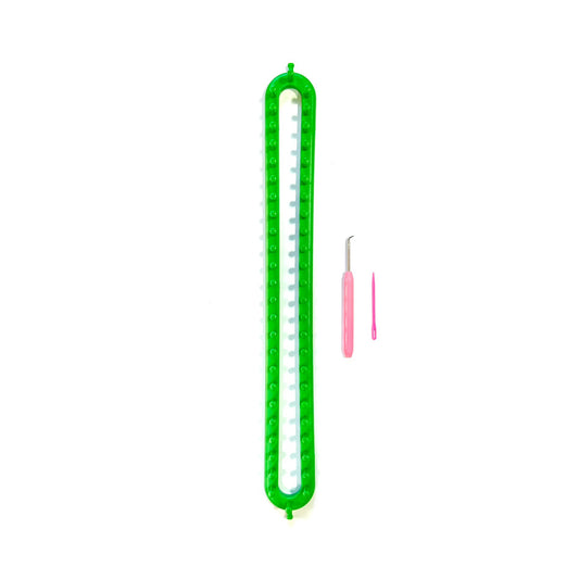 Rectangular knitting loom with 1 needle and hook - 47cm