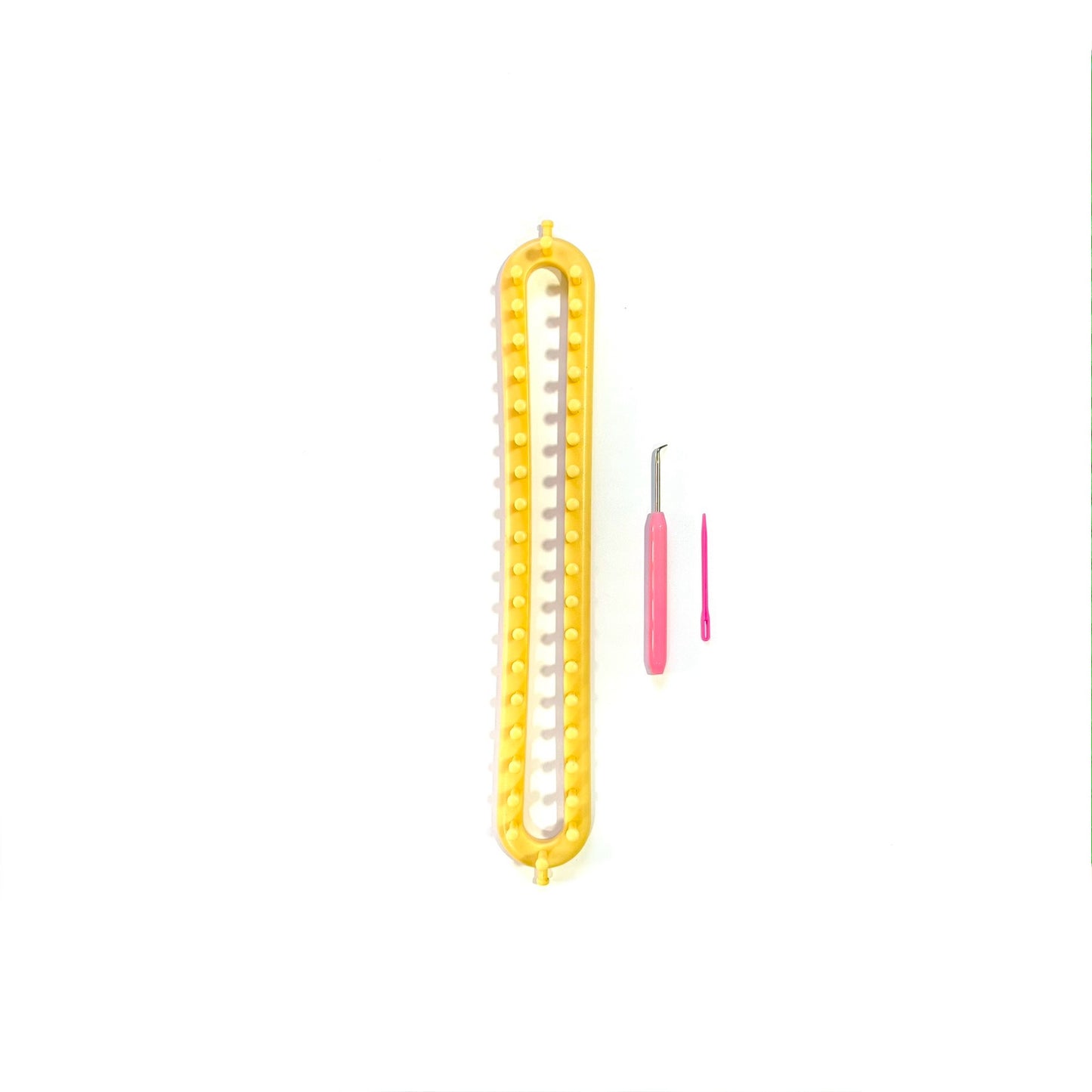 Rectangular knitting loom with 1 needle and hook - 36cm