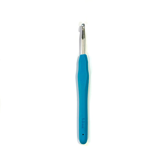 Lotus Metal crochet hook with rubber grip - 5mm