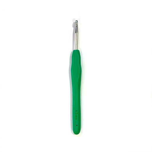 Lotus Metal crochet hook with rubber grip - 4.5mm