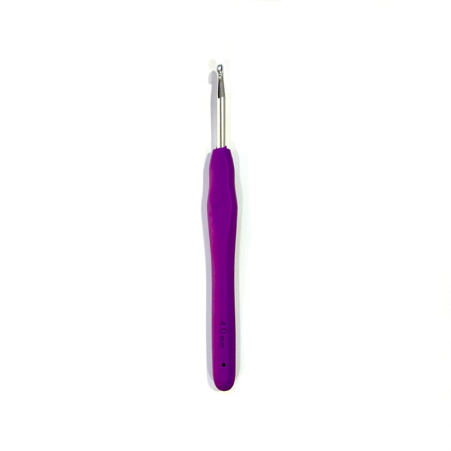 Lotus Metal crochet hook with rubber grip - 4mm