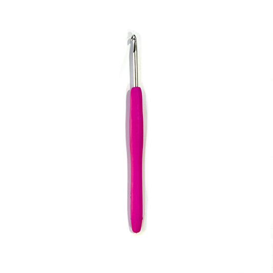 Lotus Metal crochet hook with rubber grip - 3.5mm