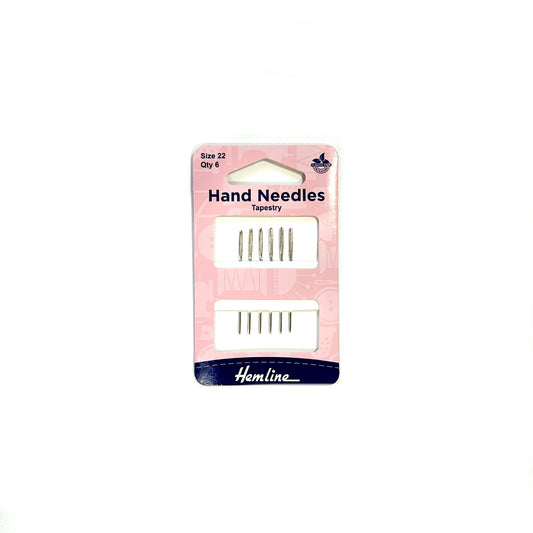 Hemline metal tapestry needles - Size 22, Pack of 6