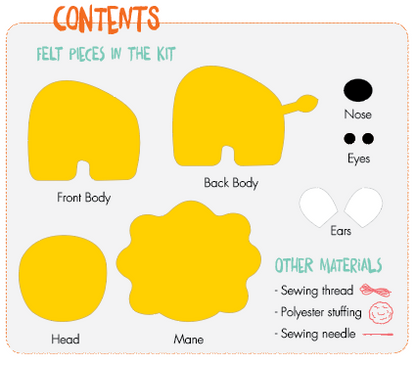 هيلو كرافتس - طقم خياطة فيلت بالز - Lion