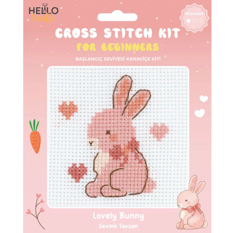 Hello Crafts - Cross Stitch Kit for Beginners - Lovely Bunny
