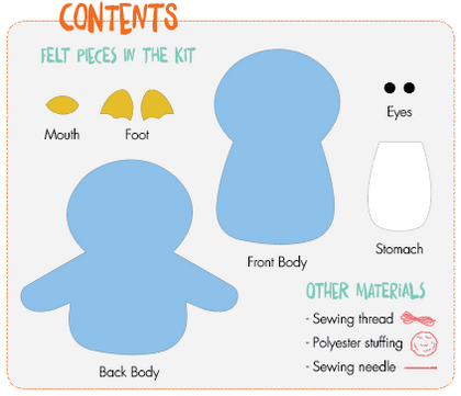 هيلو كرافتس - طقم خياطة فيلت بالز - Birdy