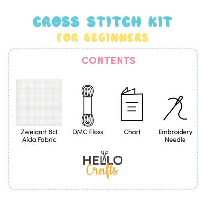 هيلو كرافتس - طقم كروس ستيتش للمبتدئين - Floral Heart