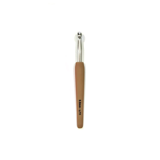 KnitPro Waves metal crochet hook with soft grip - 8mm