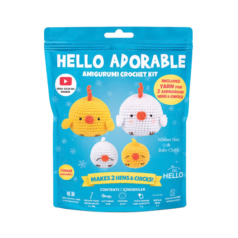 Hello Crafts - Amigurumi Crochet Kit (HC) - Mother Hen & Baby Chick