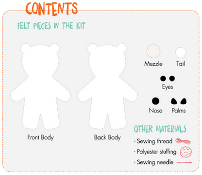 هيلو كرافتس - طقم خياطة فيلت بالز - Polar Bear
