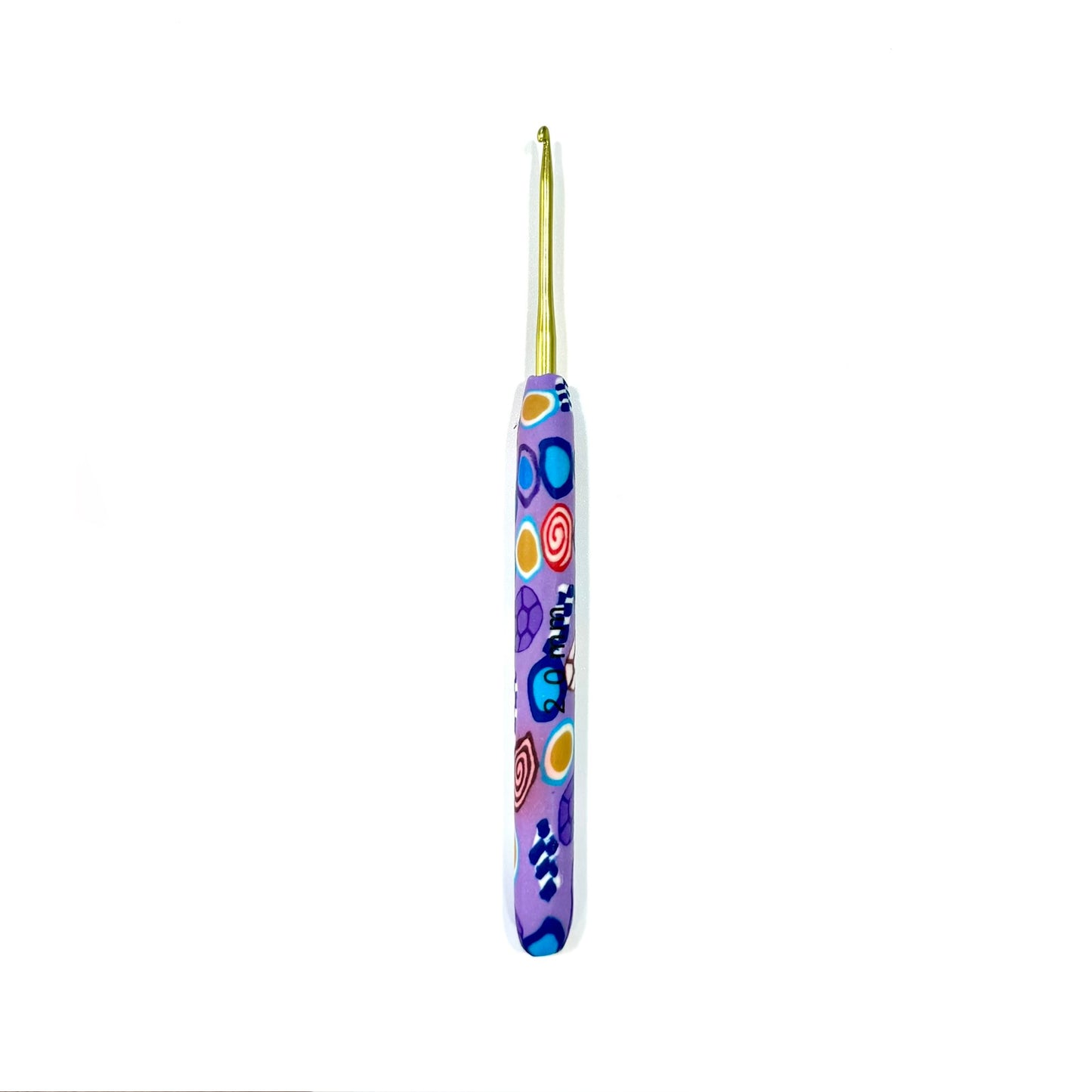 Metal crochet hook with designed silicone grip - 2mm