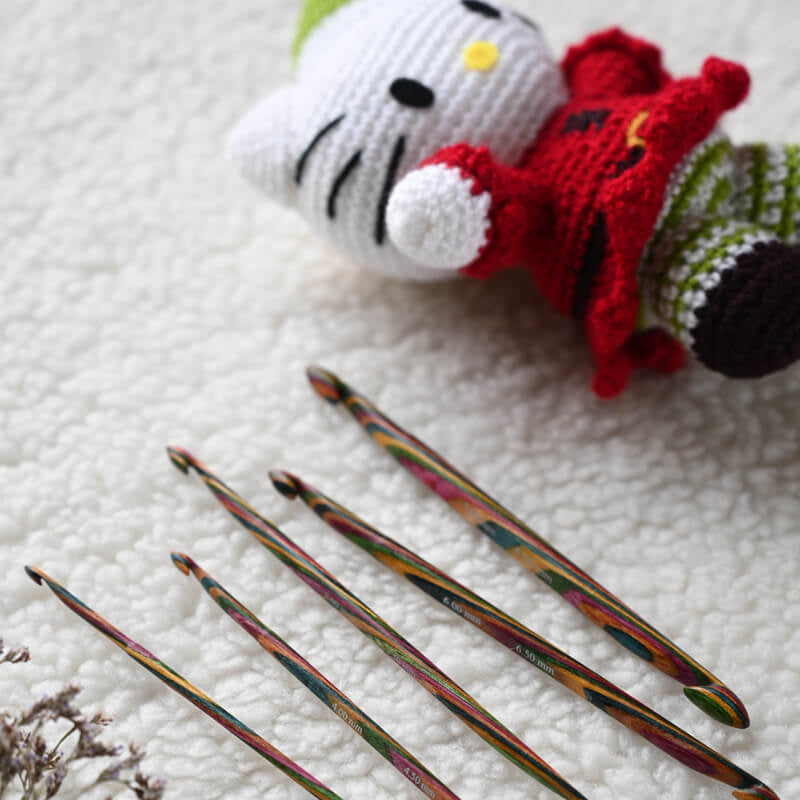 KnitPro Symfonie Wood Double Ended Crochet Hook Set, Set of 5 hooks
