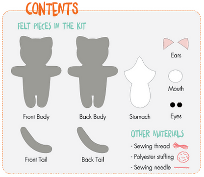 هيلو كرافتس - طقم خياطة فيلت بالز - Cat