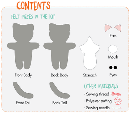 Hello Crafts - Felt Pals Sewing Kit - Cat