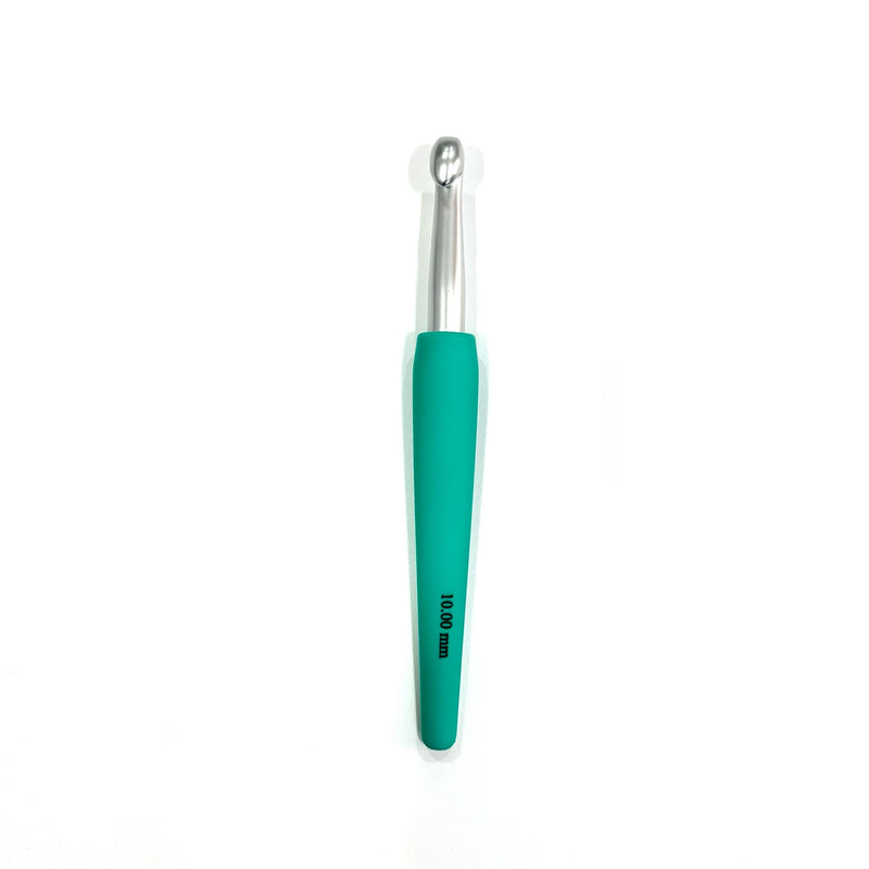 KnitPro Waves metal crochet hook with soft grip - 10mm