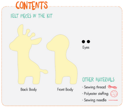 هيلو كرافتس - طقم خياطة فيلت بالز - Giraffe