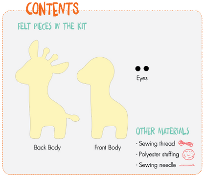 Hello Crafts - Felt Pals Sewing Kit - Giraffe