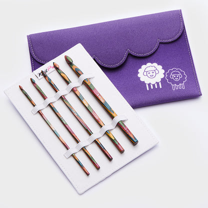 KnitPro Symfonie Wood Single Ended Crochet Hook Set, Set of 5 hooks